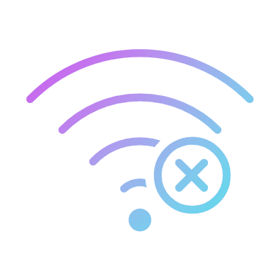 Wifi Cross, Animated Icon, Gradient