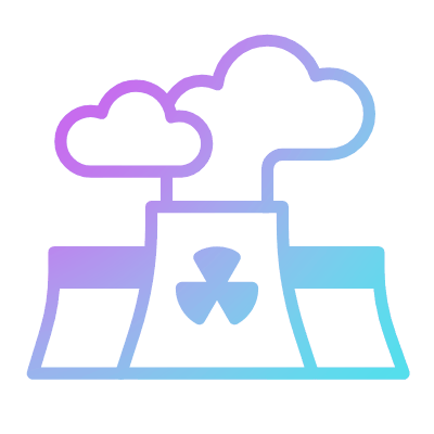 Nuclear plant, Animated Icon, Gradient