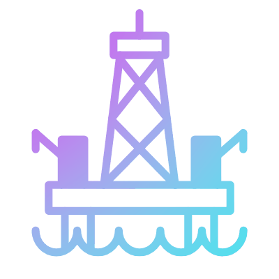 Oil rig, Animated Icon, Gradient