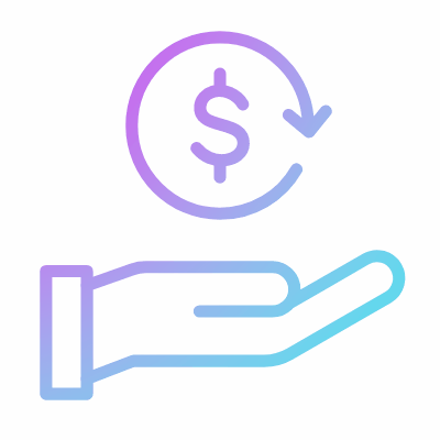 Hand Refund, Animated Icon, Gradient