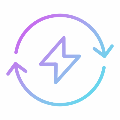 Arrows Energy, Animated Icon, Gradient