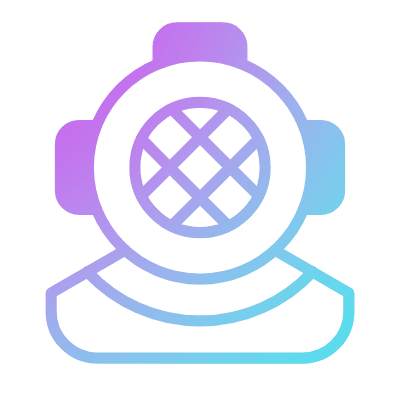 Diving helmet, Animated Icon, Gradient