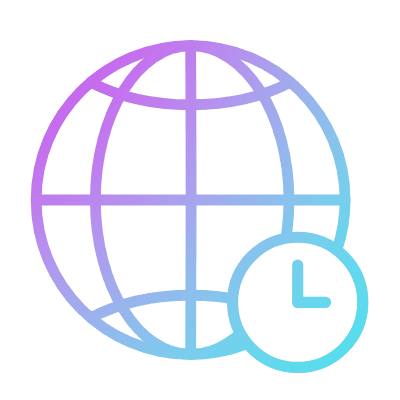 Globe Clock, Animated Icon, Gradient