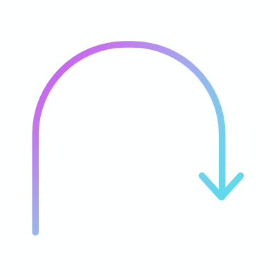 U Turn, Animated Icon, Gradient