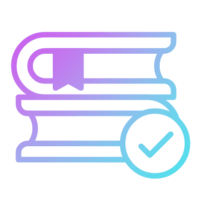 Books Check, Animated Icon, Gradient
