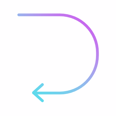 U Turn, Animated Icon, Gradient