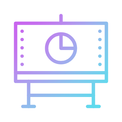 Interactive whiteboard, Animated Icon, Gradient