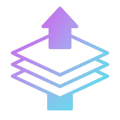 Layers Arrow Up, Animated Icon, Gradient