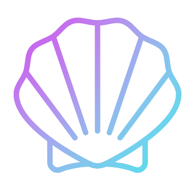 Scallops, Animated Icon, Gradient