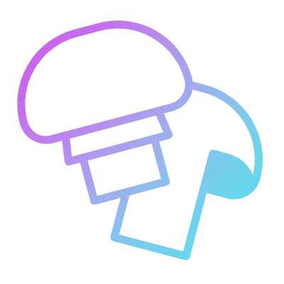 Mushrooms, Animated Icon, Gradient