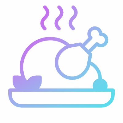 Roast Turkey, Animated Icon, Gradient