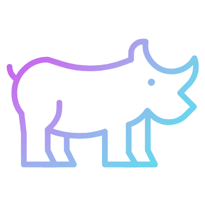 Rhino, Animated Icon, Gradient