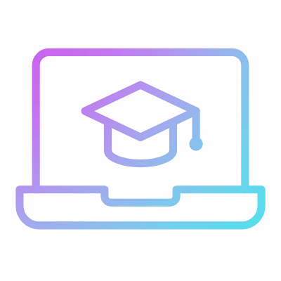 Laptop Education, Animated Icon, Gradient
