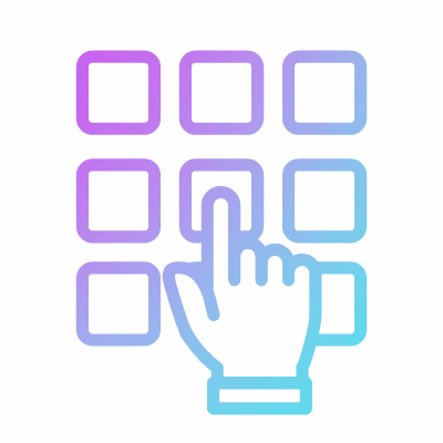 Hand Pin Pad, Animated Icon, Gradient