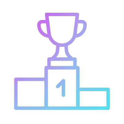 Podium Trophy, Animated Icon, Gradient