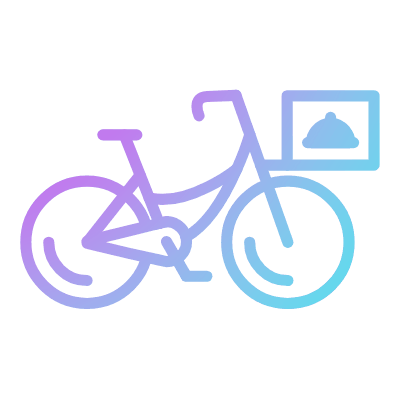 Delivery bike, Animated Icon, Gradient