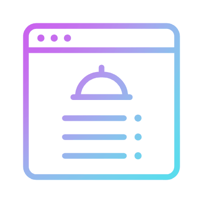 Browser Food Menu, Animated Icon, Gradient