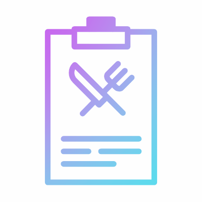 Clipboard Food Menu, Animated Icon, Gradient