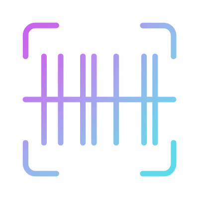 Bar Code, Animated Icon, Gradient