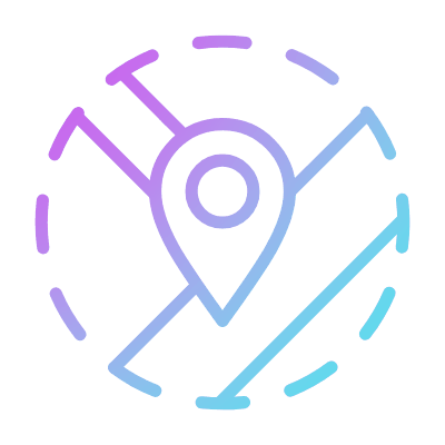 Location Pin Geofence, Animated Icon, Gradient