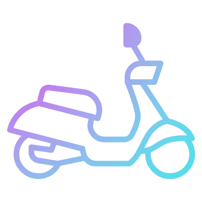 Vespa Scooter, Animated Icon, Gradient
