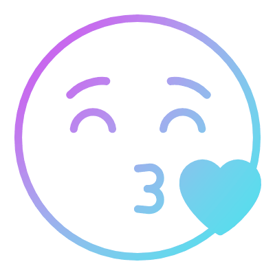 Kiss Heart, Animated Icon, Gradient