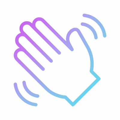 Hand Hello, Animated Icon, Gradient