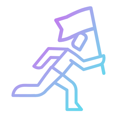 Person Flag, Animated Icon, Gradient