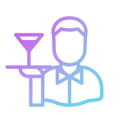 Man Bartender, Animated Icon, Gradient