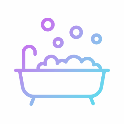 Bathtub Bubbles, Animated Icon, Gradient