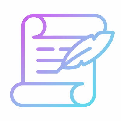 Parchment Writing, Animated Icon, Gradient
