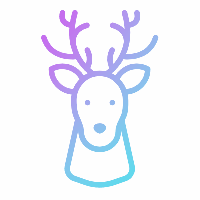 Reindeer Head, Animated Icon, Gradient