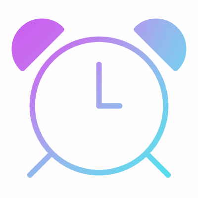 Alarm Clock, Animated Icon, Gradient