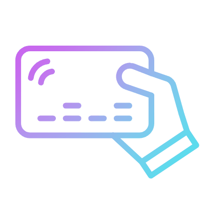 Hand Credit Card, Animated Icon, Gradient