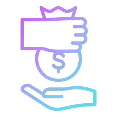 Hands Giving Money, Animated Icon, Gradient