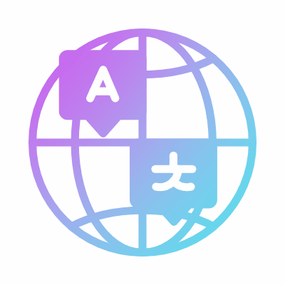 Globe Translate, Animated Icon, Gradient