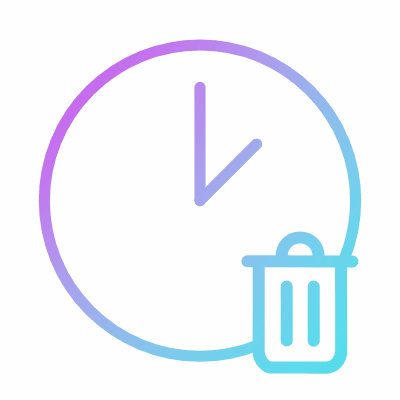 Clock Trash, Animated Icon, Gradient