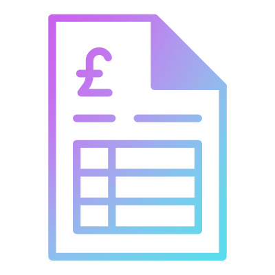 Invoice GBP, Animated Icon, Gradient