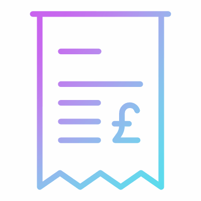 Receipt GBP, Animated Icon, Gradient
