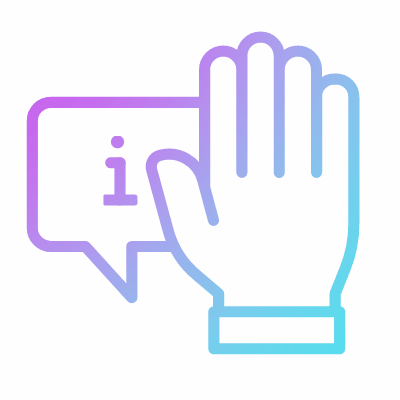 Hand Chat Info, Animated Icon, Gradient