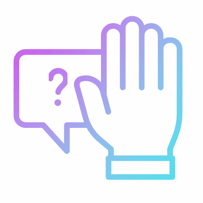 Hand Chat Question, Animated Icon, Gradient