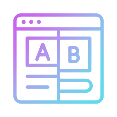 A/B Test, Animated Icon, Gradient
