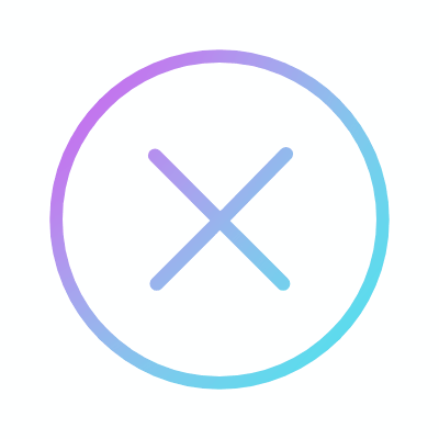 Cross Circle, Animated Icon, Gradient