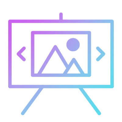 Presentation Board, Animated Icon, Gradient
