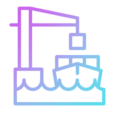 Shipping Port, Animated Icon, Gradient
