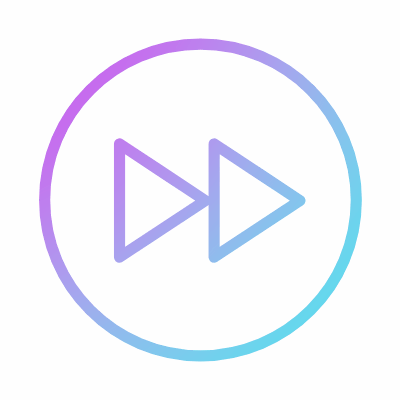 Fast Forward Circle, Animated Icon, Gradient