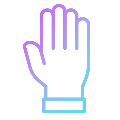 Hand Rising, Animated Icon, Gradient