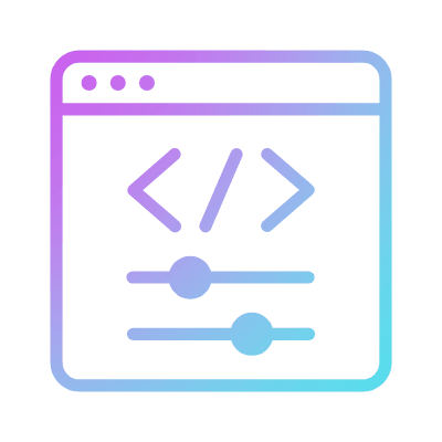 Browser No Code, Animated Icon, Gradient