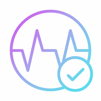 Waveline Check, Animated Icon, Gradient