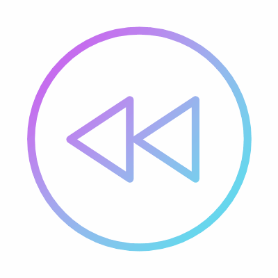 Rewind Circle, Animated Icon, Gradient